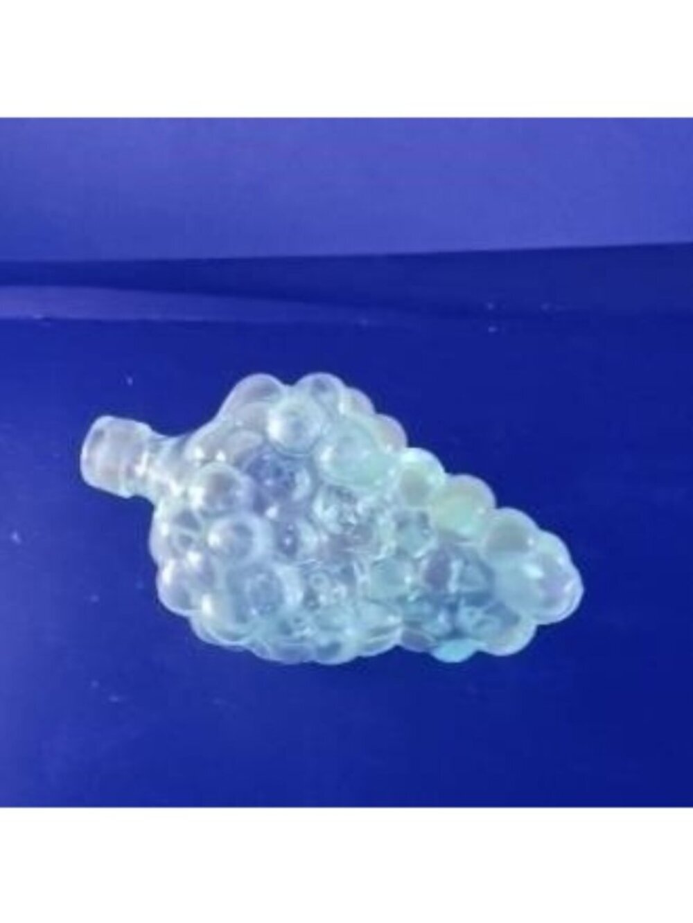 Vintage Blue Glass Grape Cluster Decanter Bottle UV Reactive - Picture 3 of 11